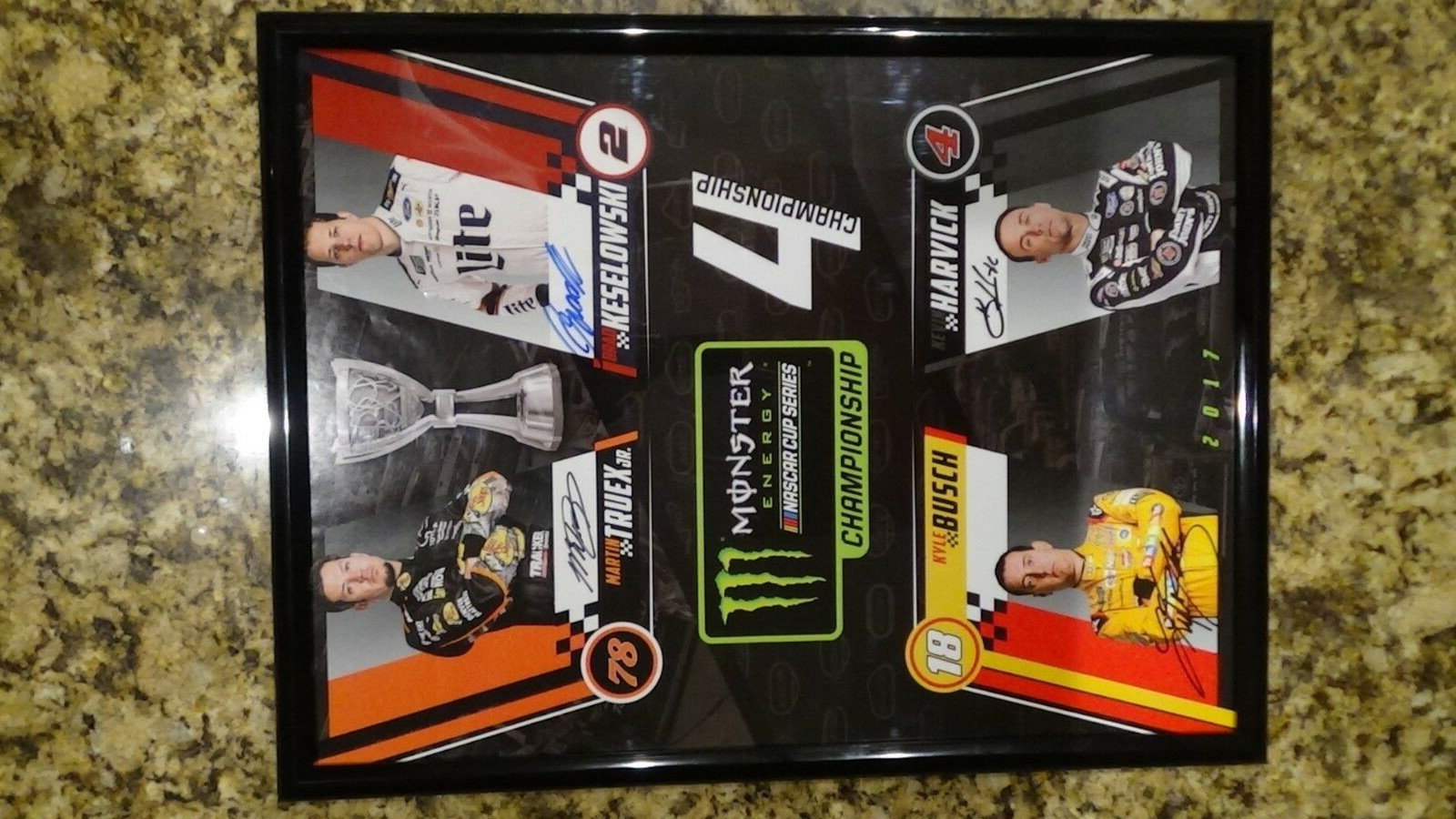 Nascar Championship Signed Autographed Poster Truex Busch Harvick Keselowski