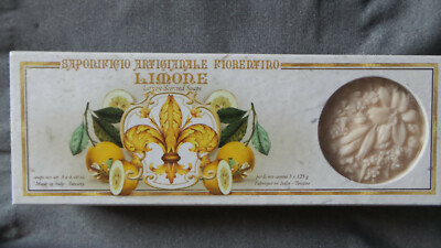 Limone 3 Lemon Scented Soap Bars Made in Italy Tuscany (3) 4.4 oz ea New