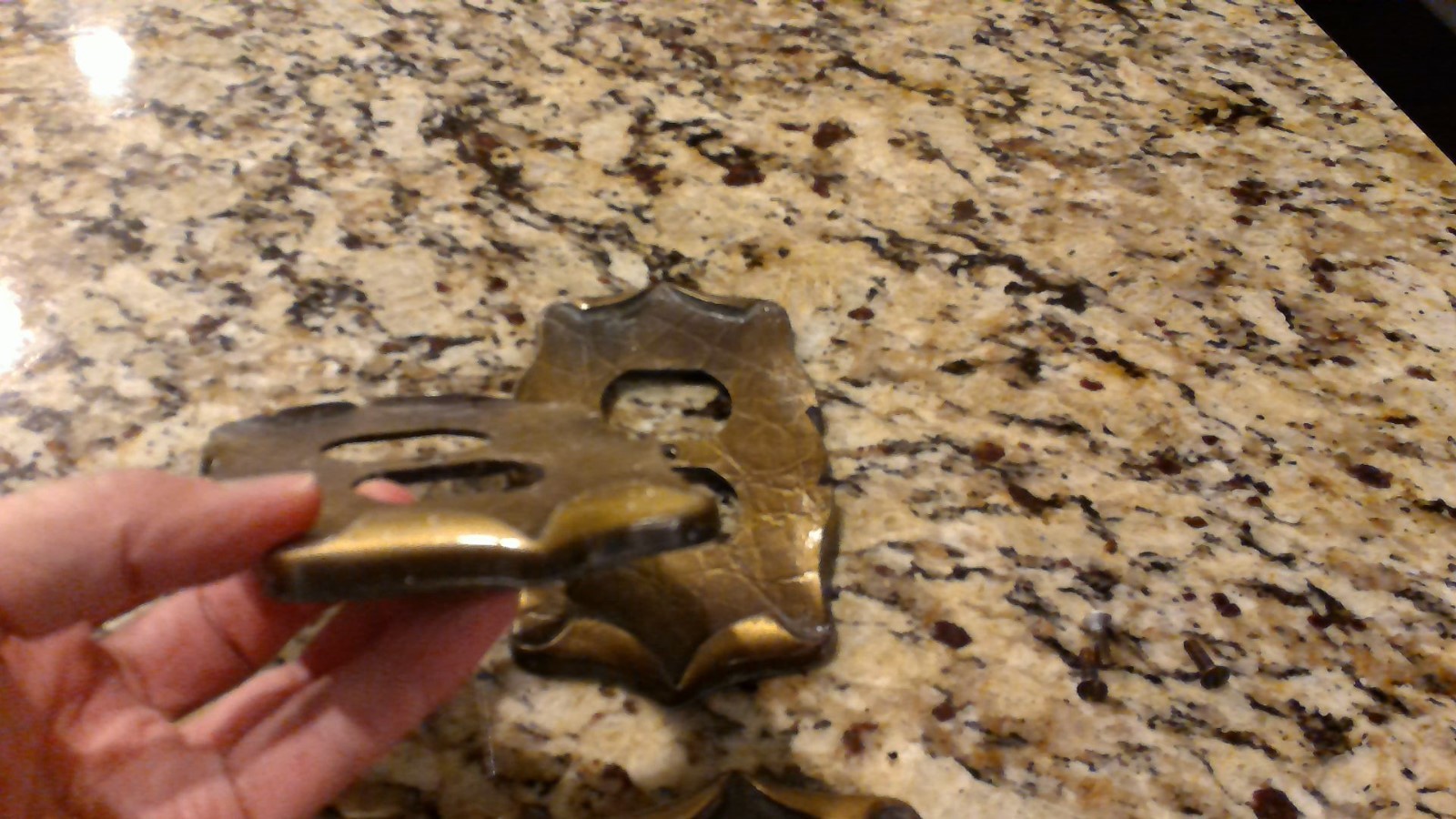 Set 4 Vintage CSA Carriage Decorative Metal Wall Plug Covers Plates Brass Rolled