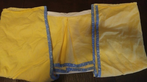 Carters Child of Mine YELLOW STRIPE BLUE FLORAL EDGE Crib NURSERY BABY Skirt