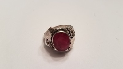 Southwest Sterling Silver Ring Red Stone