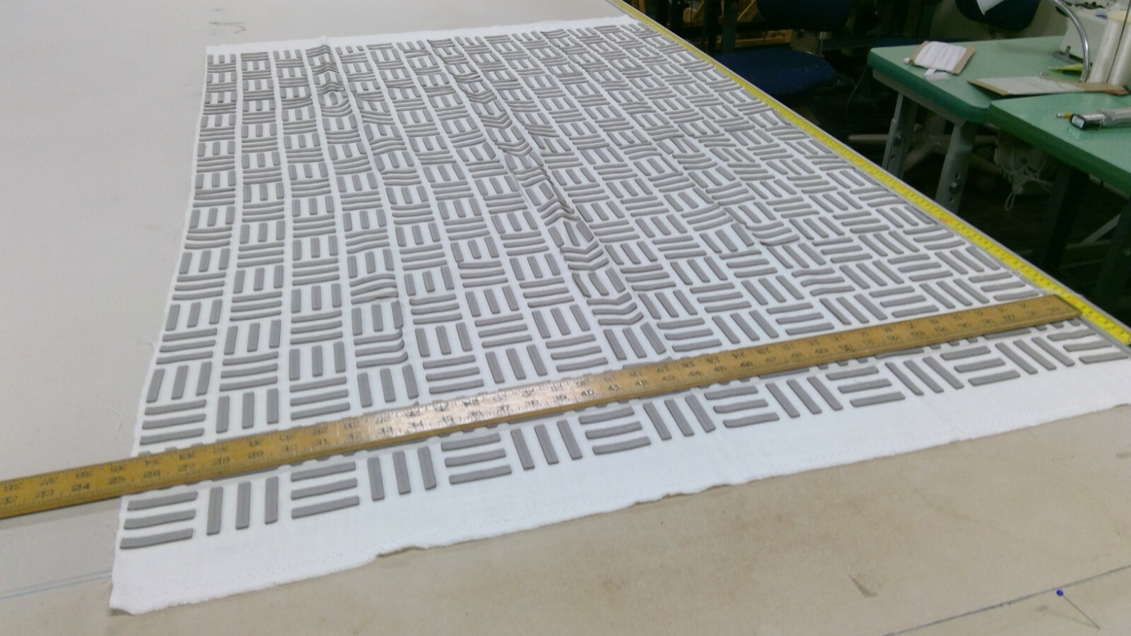 DESIGNER FABRIC - Linen with Leather Fabric - Ivory and Taupe