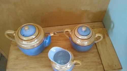 Art Deco Takito NIPPON Lusterware  Teapot Sugar & Creamer Set 3 Pieces TT. Excel