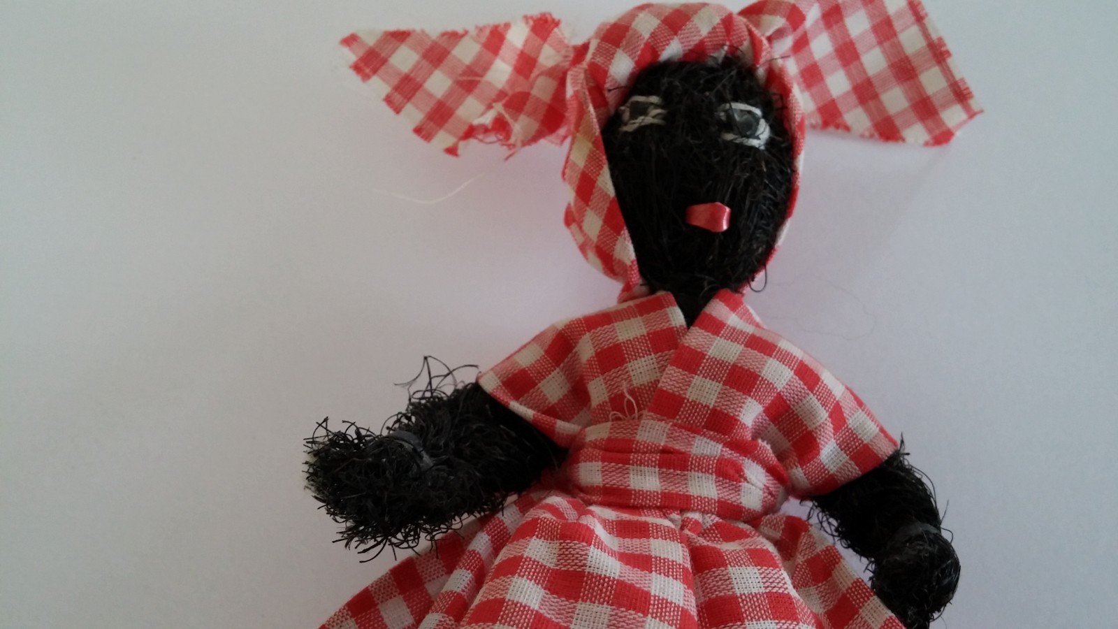 Vintage Black Doll  7 inches Fabric Handmade Cajun True Primitive