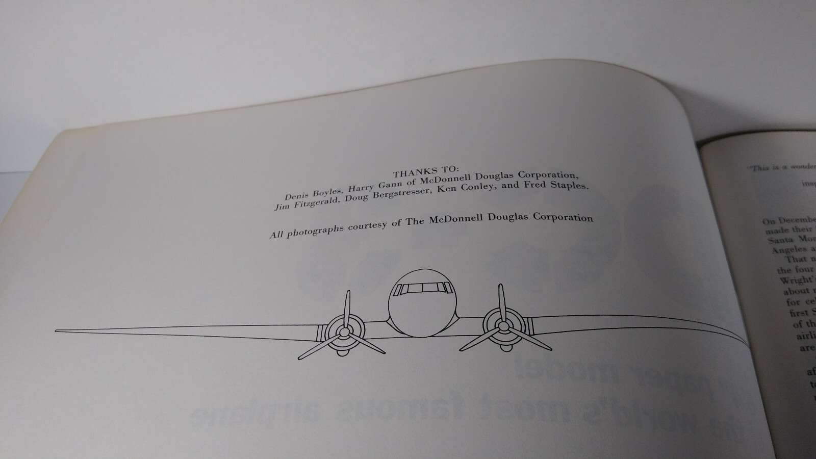 Vintage 1985 DC-3 Complete Paper Model Kit 6' 4