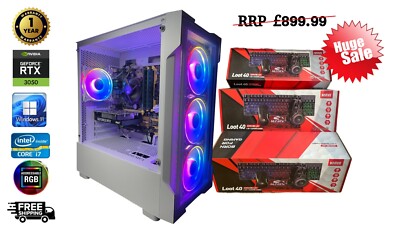 FAST Gaming PC Bundle i7 Quad NVIDIA RTX 3050 16GB RAM SSD+1HDD Windows 11 WiFi