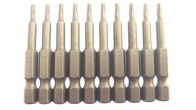 Torx T9S T9 Security Screwdriver Drill Insert Power Bit 10 Pack with hole