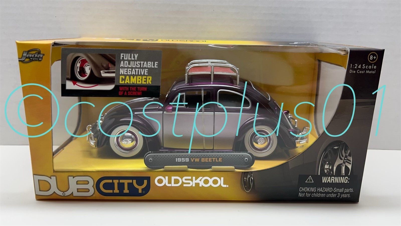 Jada Toys  DUB CITY OLD SKOOL VW 3台 JADA DUB CITY OLDSKOOL 1959 VW BEETLE 1:24 PURPLE 2T WITH