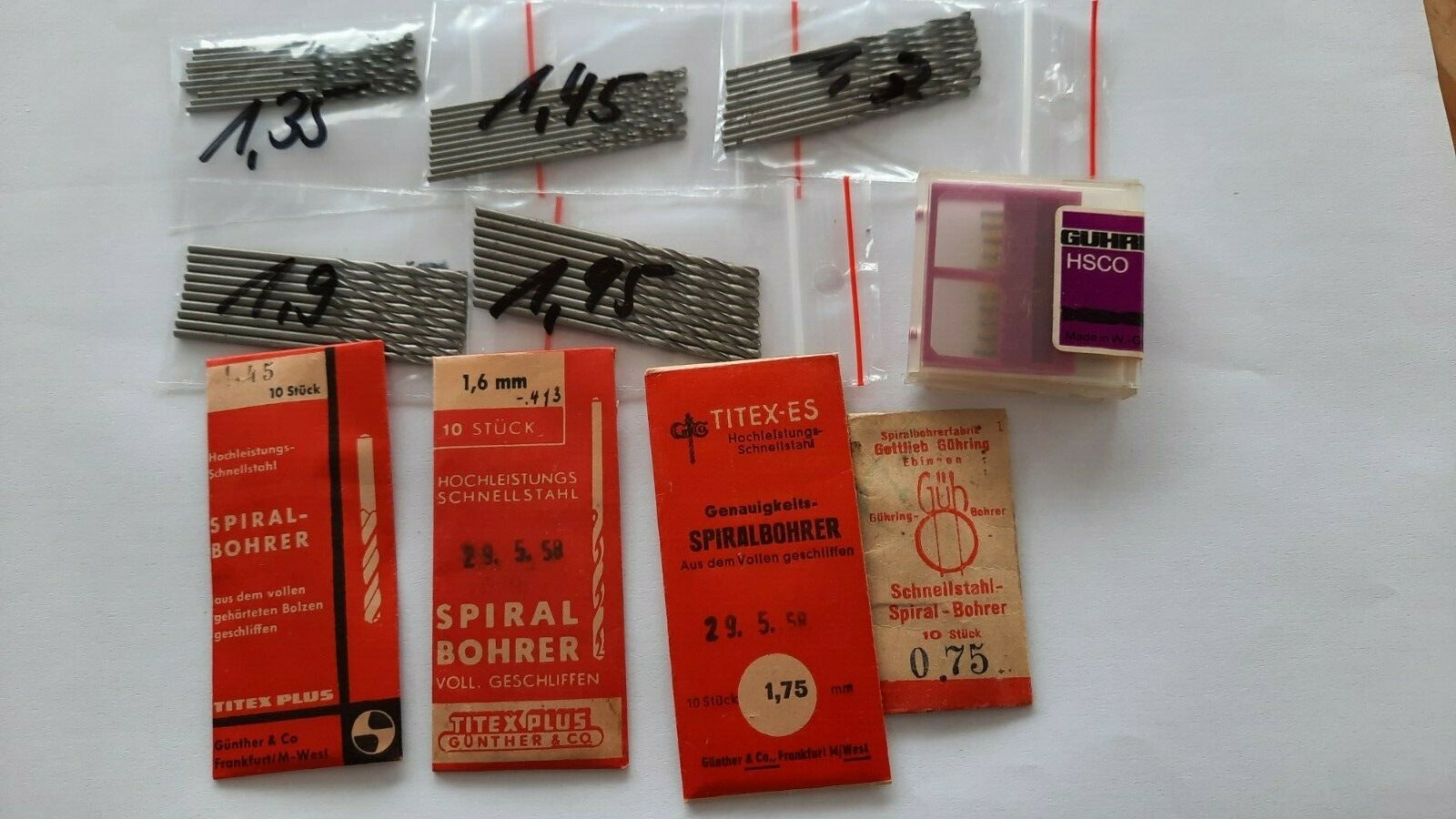 100 Stück HSS& Messing-Bohrer aus Uhren-Industrie