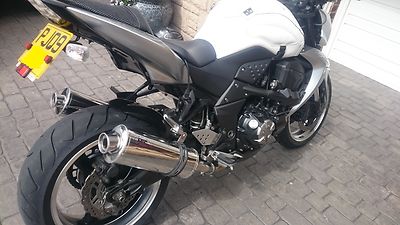 Kawasaki Z1000 2007-2009  Stainless Oval Road Legal Motorbike Exhaust Can