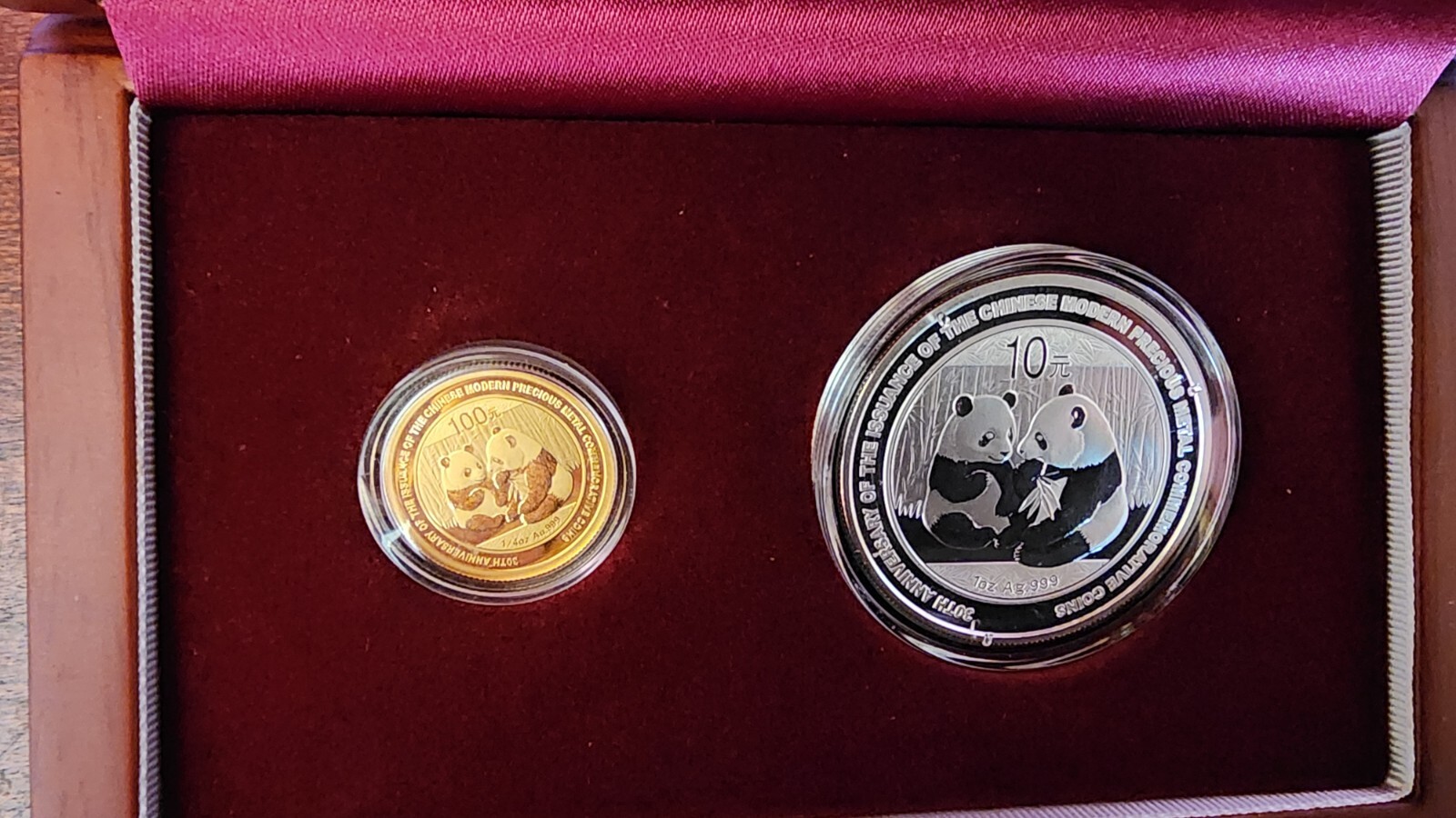 アンソロポロジー　オールドハバナ29cmイエロー4枚 2009 PANDA 1/4 OZ GOLD & 1 OZ SILVER 30TH ANNIVERSARY
