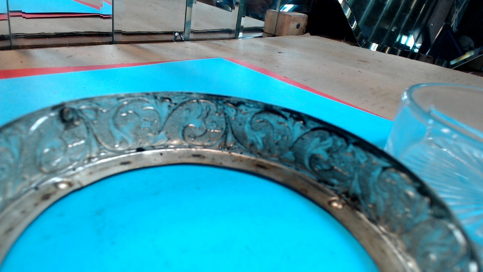 VINTAGE-- HOLLAND WARE-- SILVERPLATE & GLASS RELISH DISH