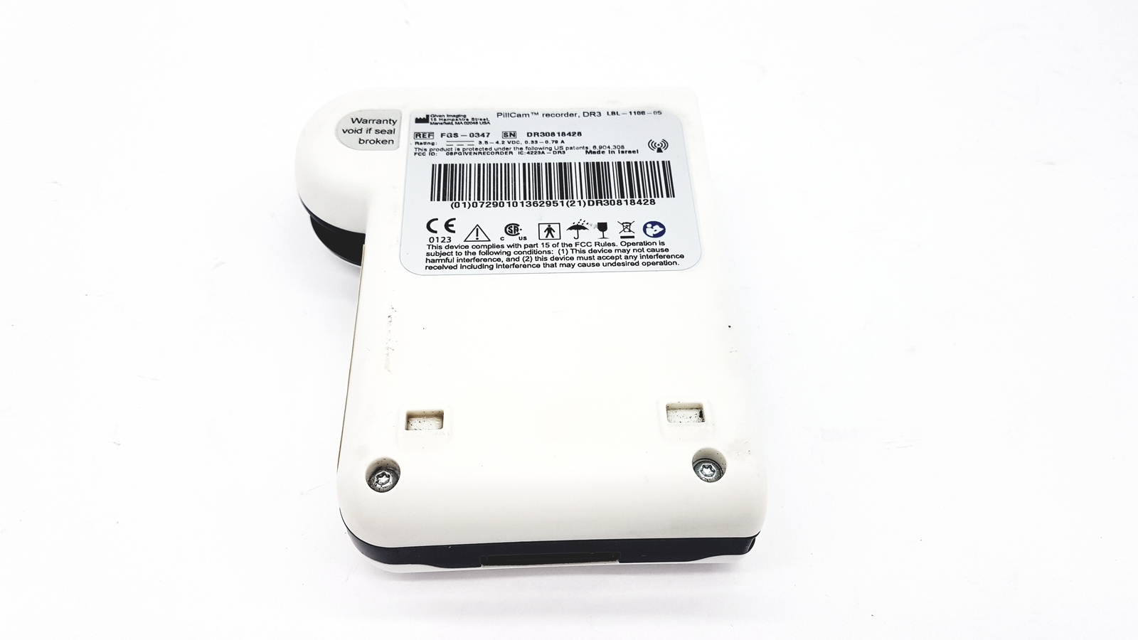 GIVEN IMAGING FGS-0347 PillCam Recorder DR3 LBL-1108-05 - SN