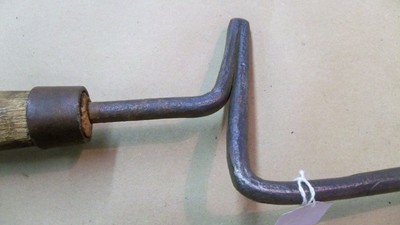 Vintage Forged Metal Wood Handle Horse Hoof  Butteris Blacksmith Farriers Tool