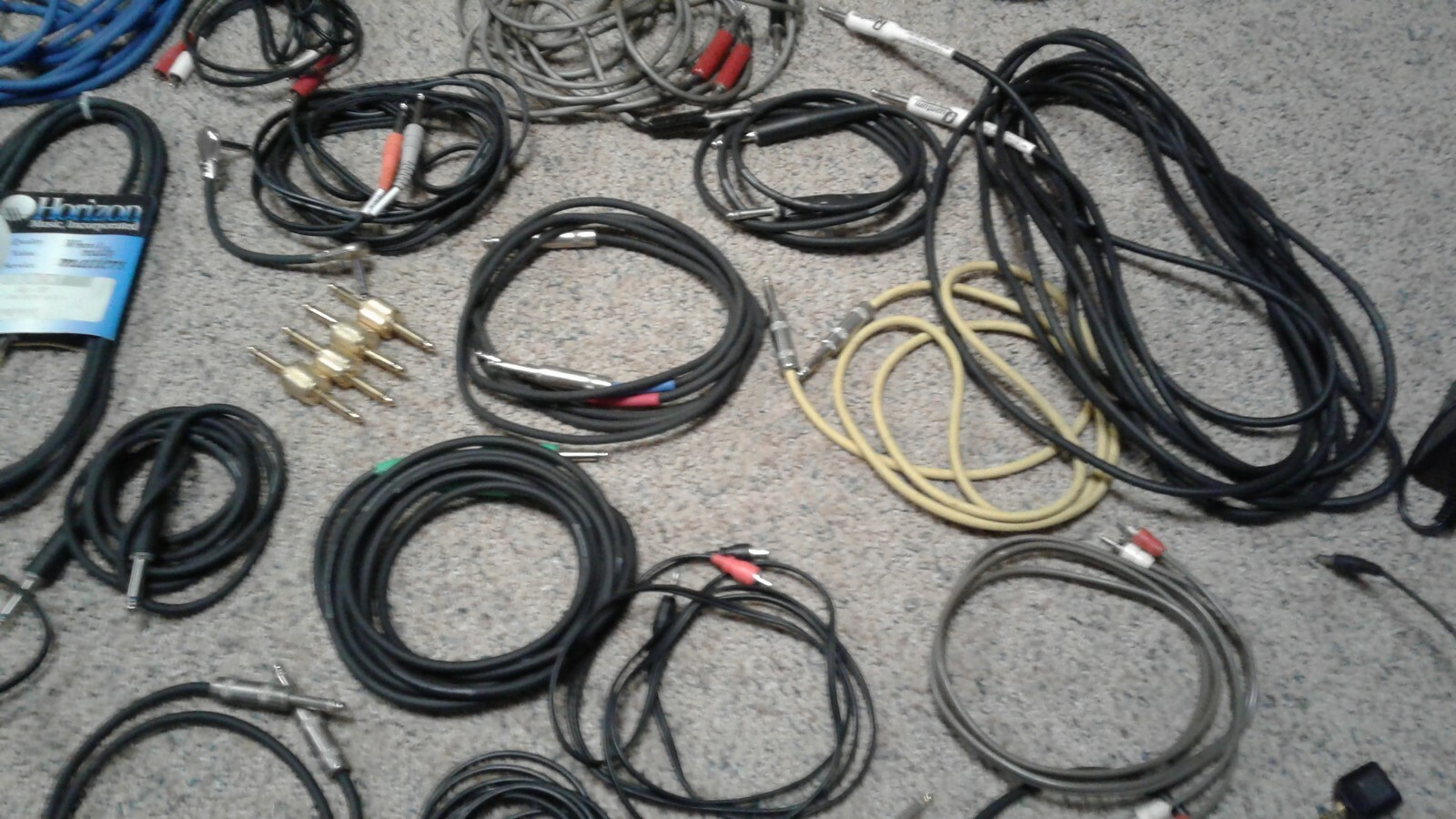Large lot of Guitar, AMP, Speaker Cable Cords , power supplies misc stuff