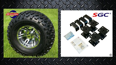 EZGO MARATHON ELECTRIC GOLF CART 4'' LIFT KIT + 10'' WHEELS and 22'' A/T TIRES 