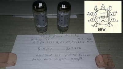 NOS Matched Pair General Electric 6T9 Triode Pentode Vacuum Tubes
