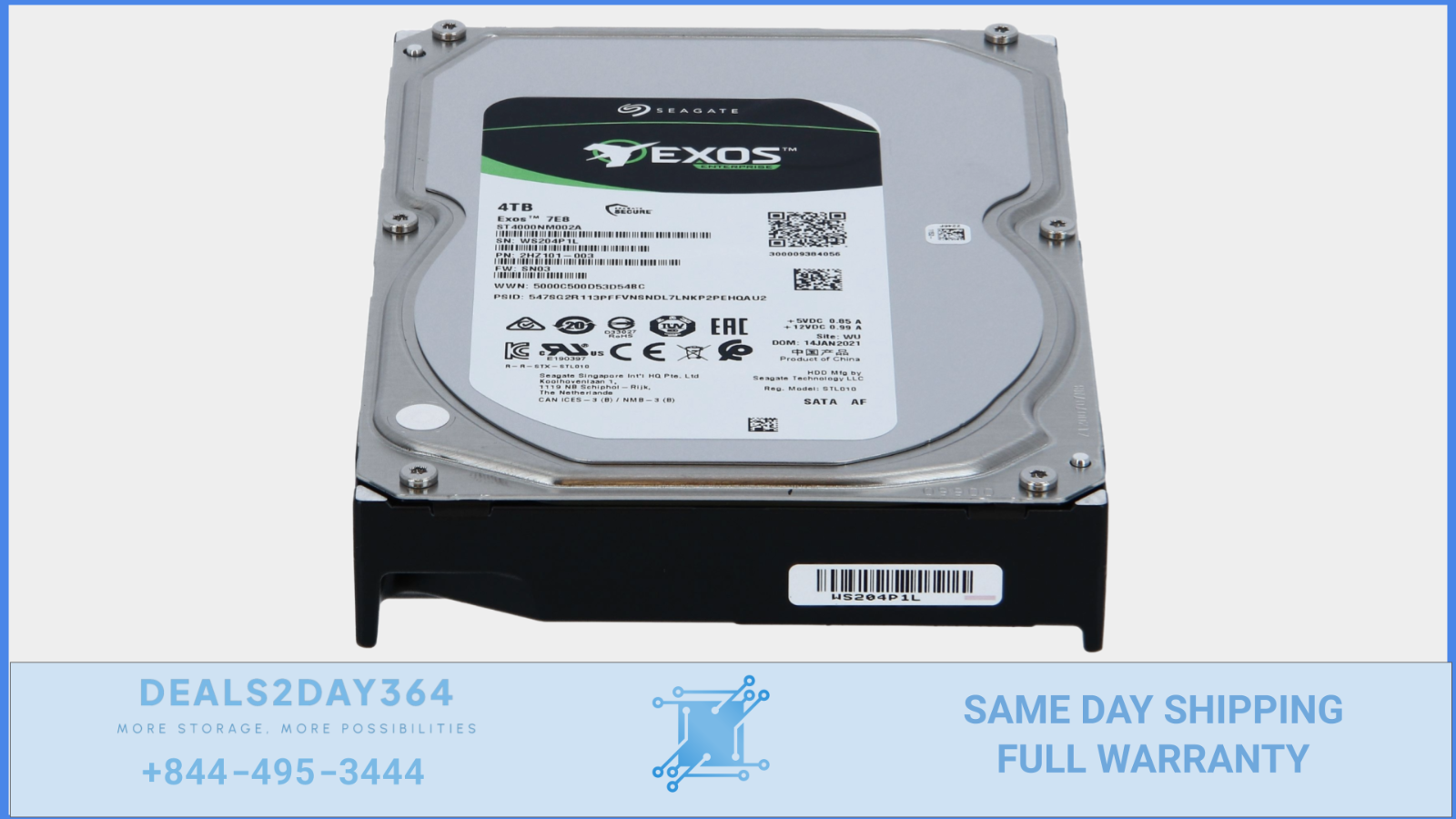 【高耐久】エンタープライズクラス　シーゲイト EXOS 7E8 4TB 3B63 Amazon.com: Seagate Exos 7E8 HDD 4TB 128MB 512e SAS 3.5