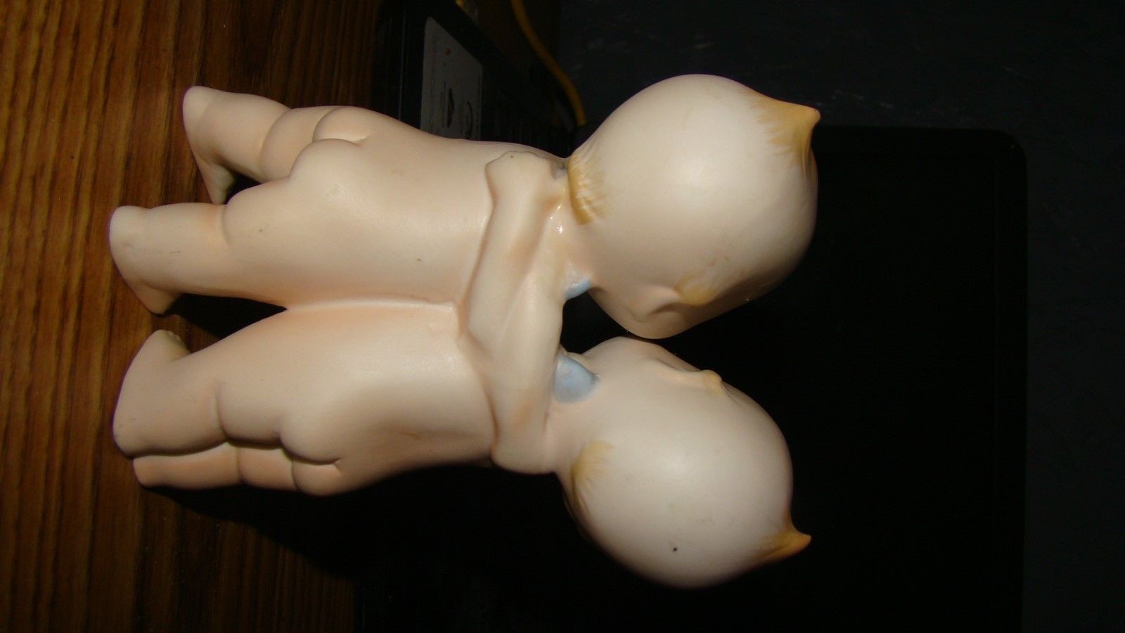 VINTAGE PORCELAIN BISQUE BLUE WINGED KEWPIE HUGGERS EUC