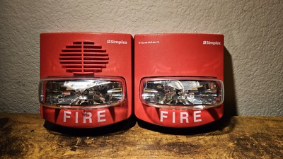 Lot Of 2 Simplex TrueAlert Fire Alarms- 4903-9419 Horn Strobe + 4904-9333 Strobe