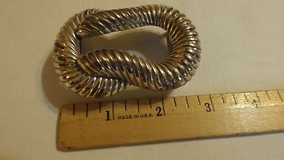 Vintage Men's Ladies's Silvertone Metal Belt Buckle 2 x 3 