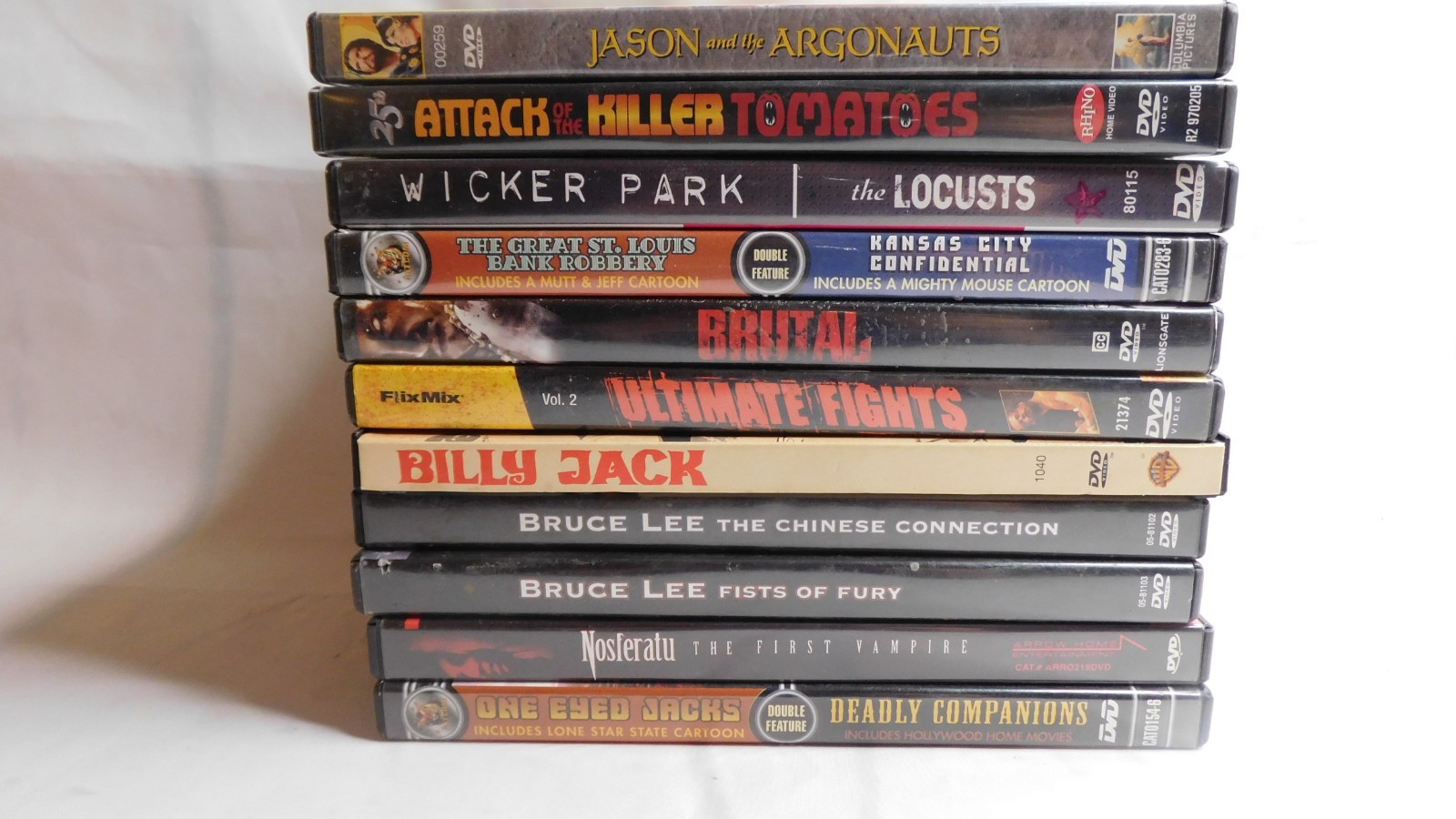 Lot Of 11 Classic DVD Movies Used Bruce Lee Billy Jack Killer Tomatoes Brutal