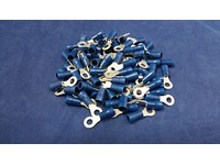 14-16 GAUGE NYLON RING # 1//4 CONNECTOR 100 PK BLUE CRIMP TERMINAL AWG GA CAR SUV