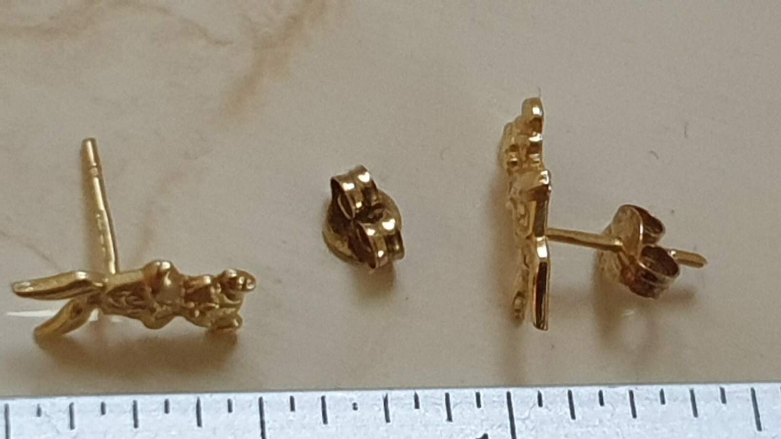 Pre-owned Disney Earrings  Bugs Bunny Handmde 18k Gold Gift For Girl Original Looney Tunes