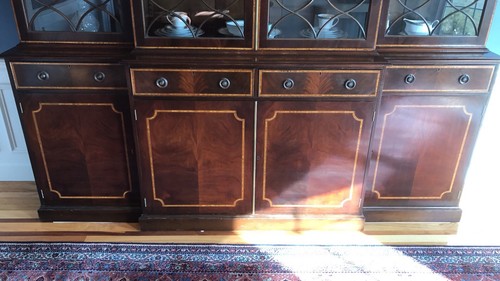 Antique 1940's Duncan Phyfe Mahogany Dining Room China Cabinet