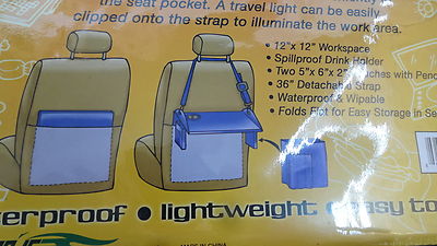 PORTABLE TRAVEL DESK For Child Car Travel Folds Flat Drink Holder New Sealed