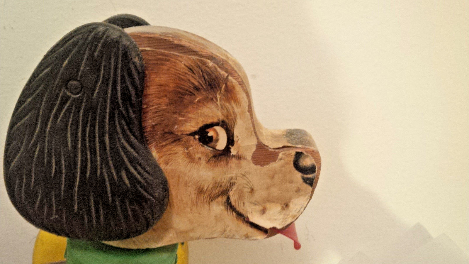 SNOOPY DOG PULL TOY VINTAGE 1960's FISHER PRICE Basset Hound  Wood Vinyl