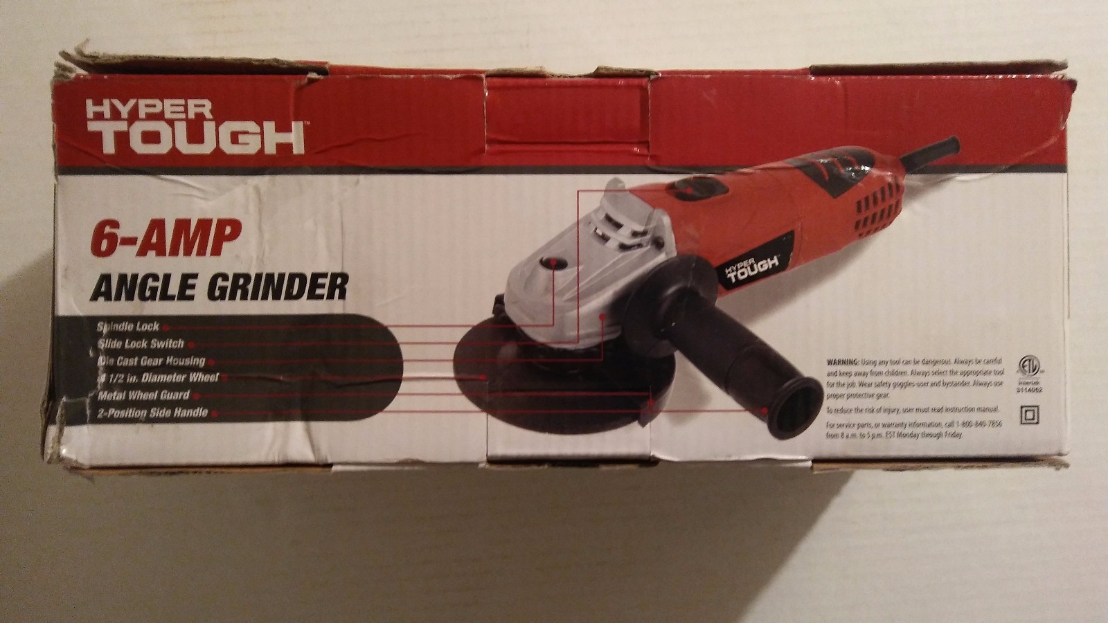 Hyper Tough 6.0 Amp Angle Grinder