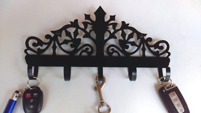 Victorian Scrollwork Key Hook Wall Key Holder Jewelry Belt Scarf Steel