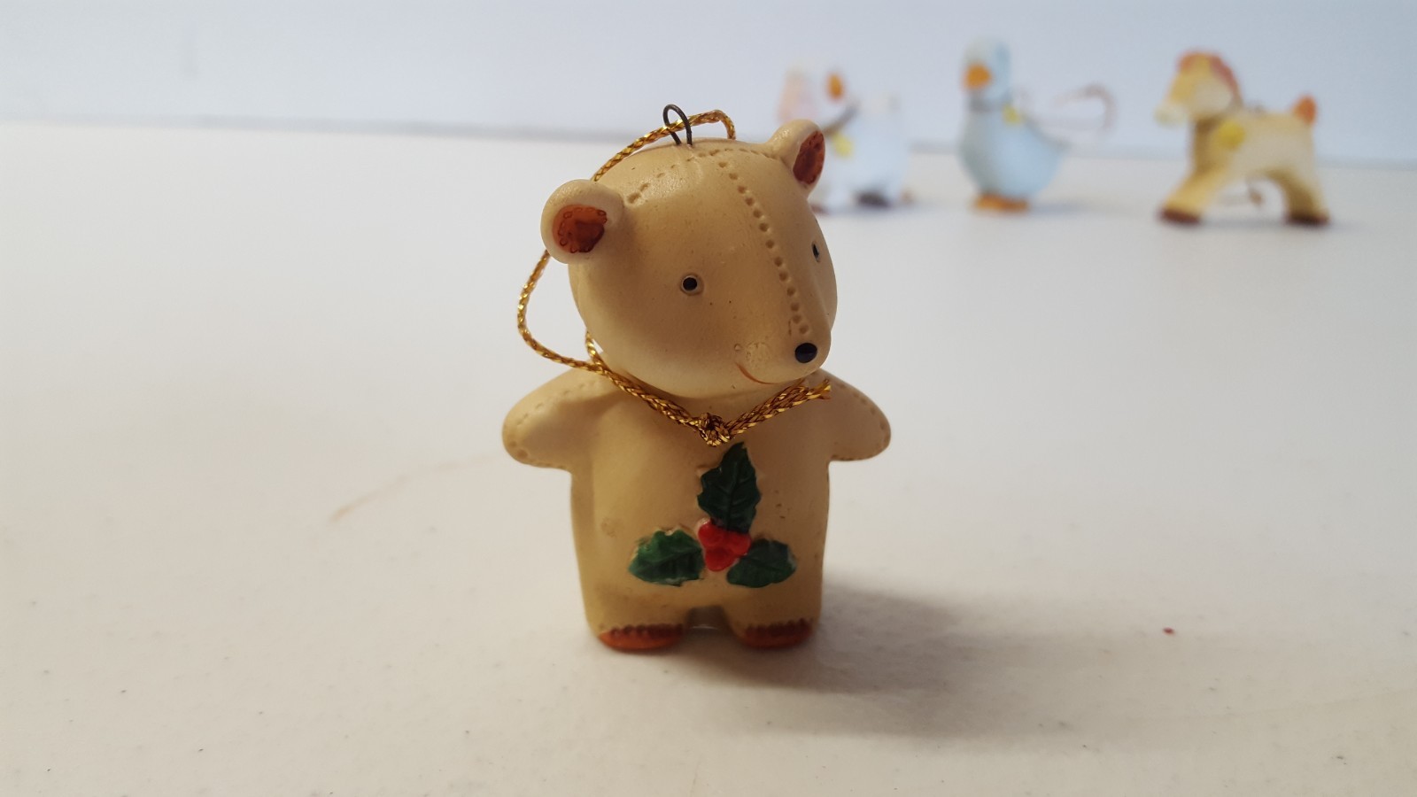 Homco Christmas Ornaments Set 6 Vintage Animals Porcelain Figurines 348