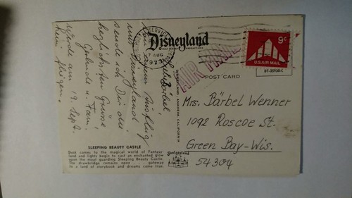 Disneyland Anaheim California Sleeping Beauty Castle Used Postcard Fantasyland