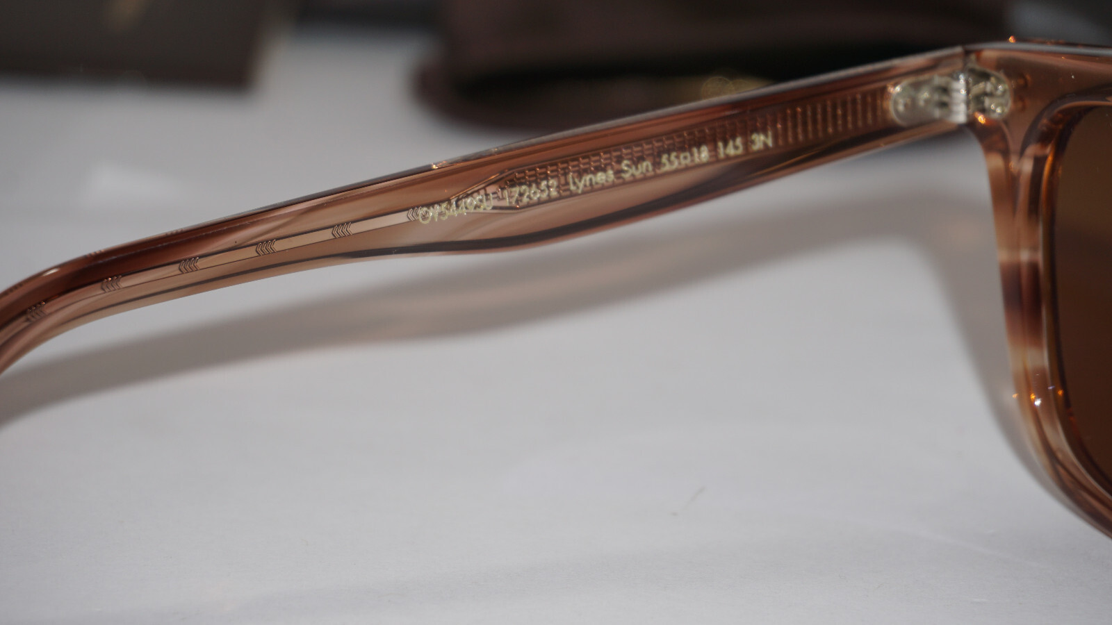 Pre-owned Oliver Peoples Sunglasses Lynes Sun Pink Brown Polar Ov5449su 172652 55 18 145 In Brown Polarzied