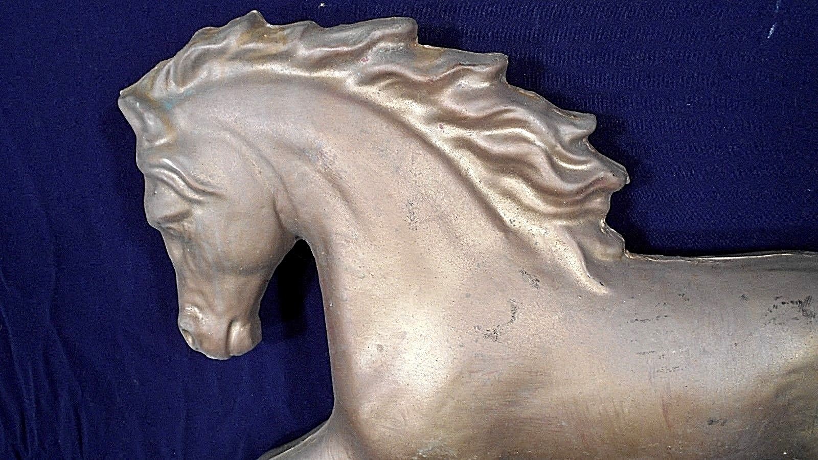 ANTIQUE 19th EARLY 20th CENTURY GOLD PAINTED COPPER HORSE WEATHERVANE