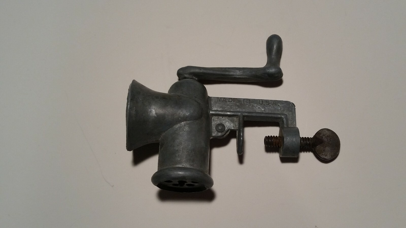 Die Cast Meat Grinder Miniature USA Made handle turns