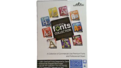 Summitsoft Creative Fonts Collection PC Windows/Mac Disc +Download G7