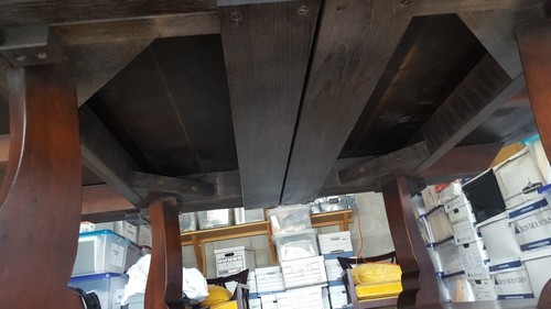 Antique Pedestal Farm Table with leaf