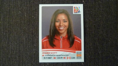VIGNETTE PANINI WORLD CUP WOMEN CANADA 2015 DESIREE SCOTT CANADA # 36 ORIGINAL