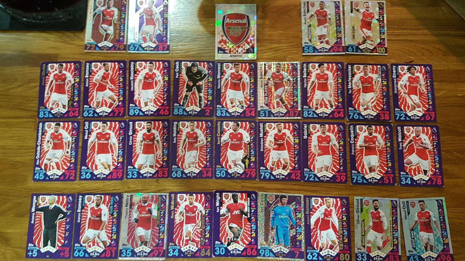 Match Attax 16/17 Arsenal Full Team, Plus 100 Club and more