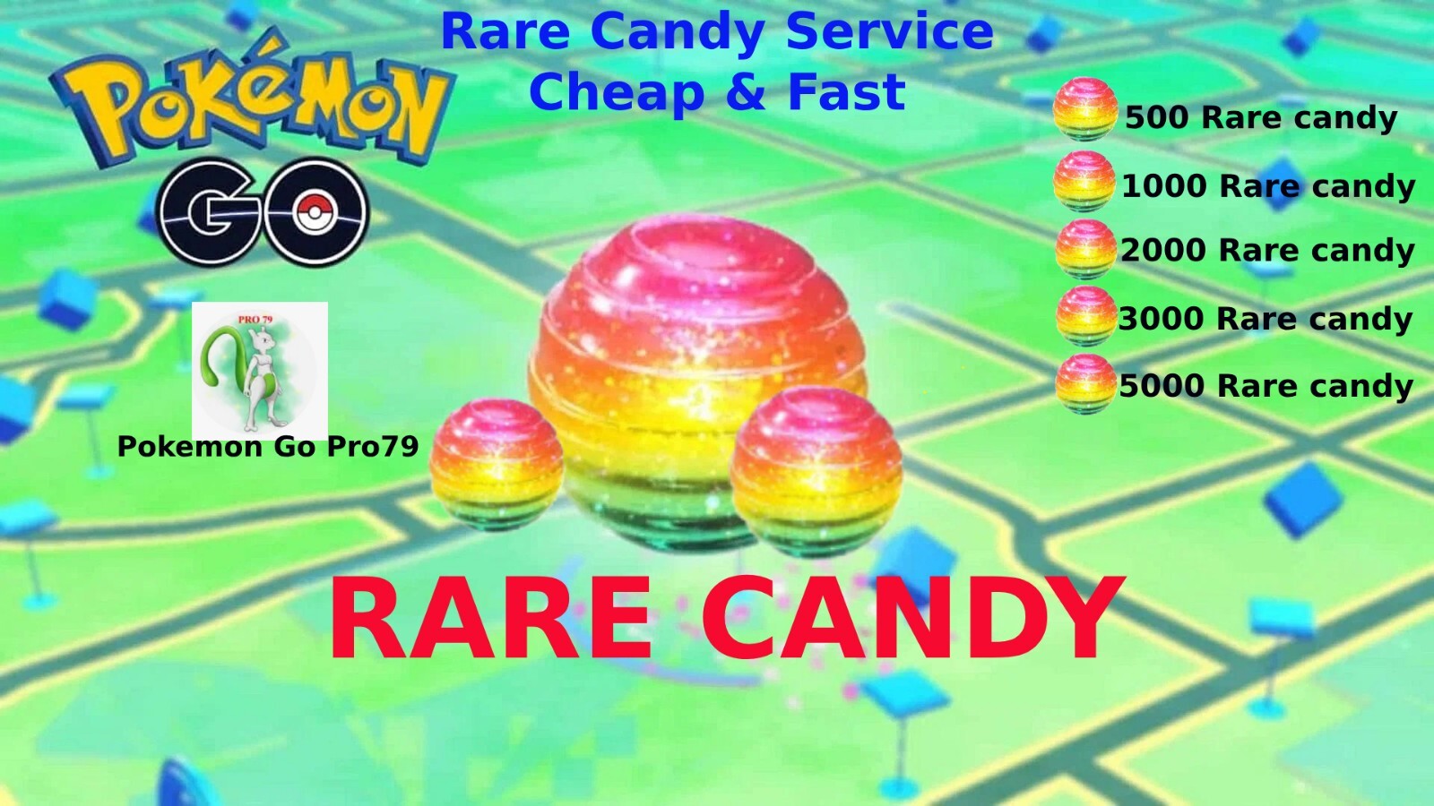 Rare candy - Pokemon Go - fast and cheap (Please read description 