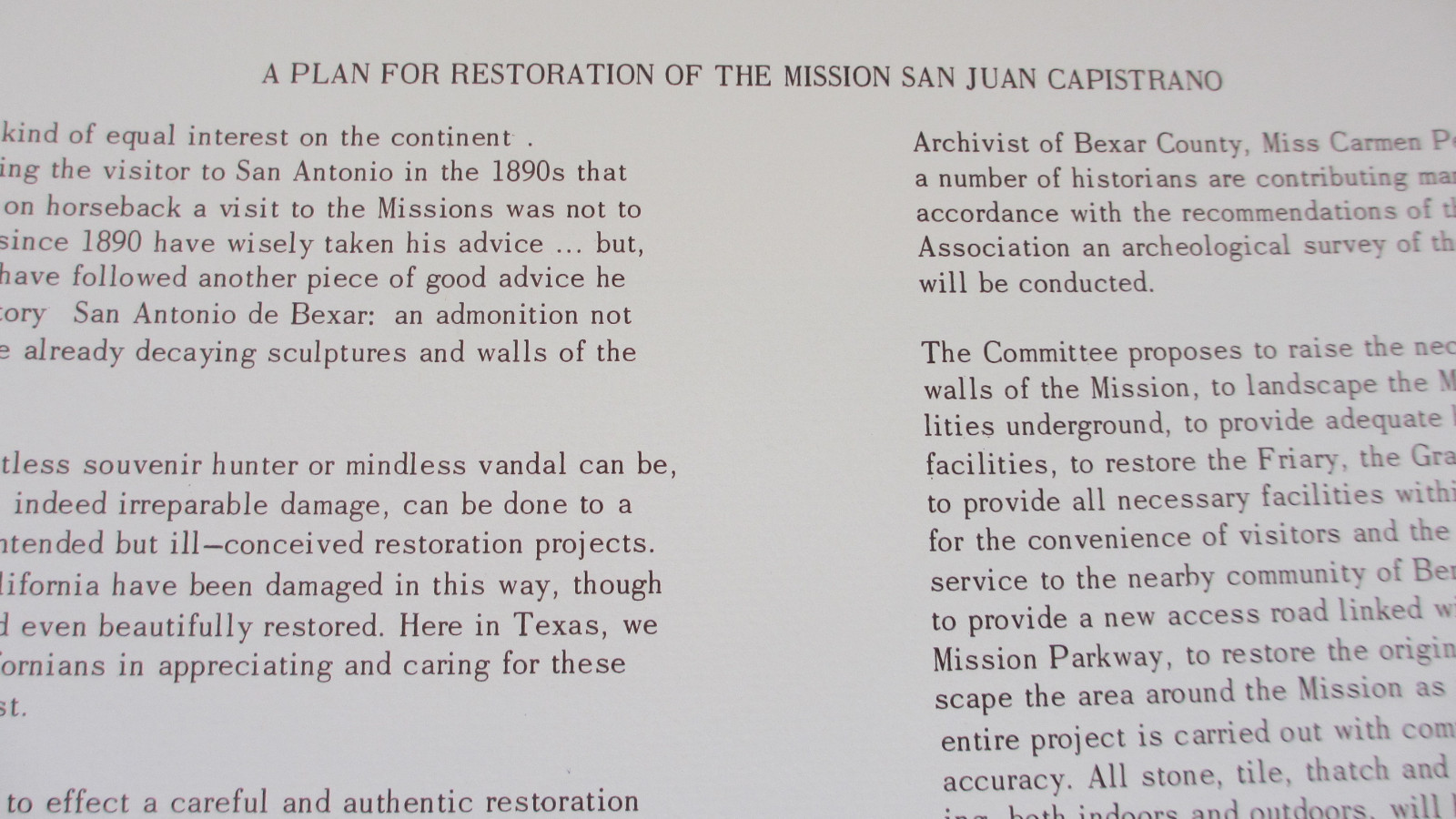 60's Restoration Mission San Juan de Capistrano~San Antonio TEXAS~O'Neill Ford