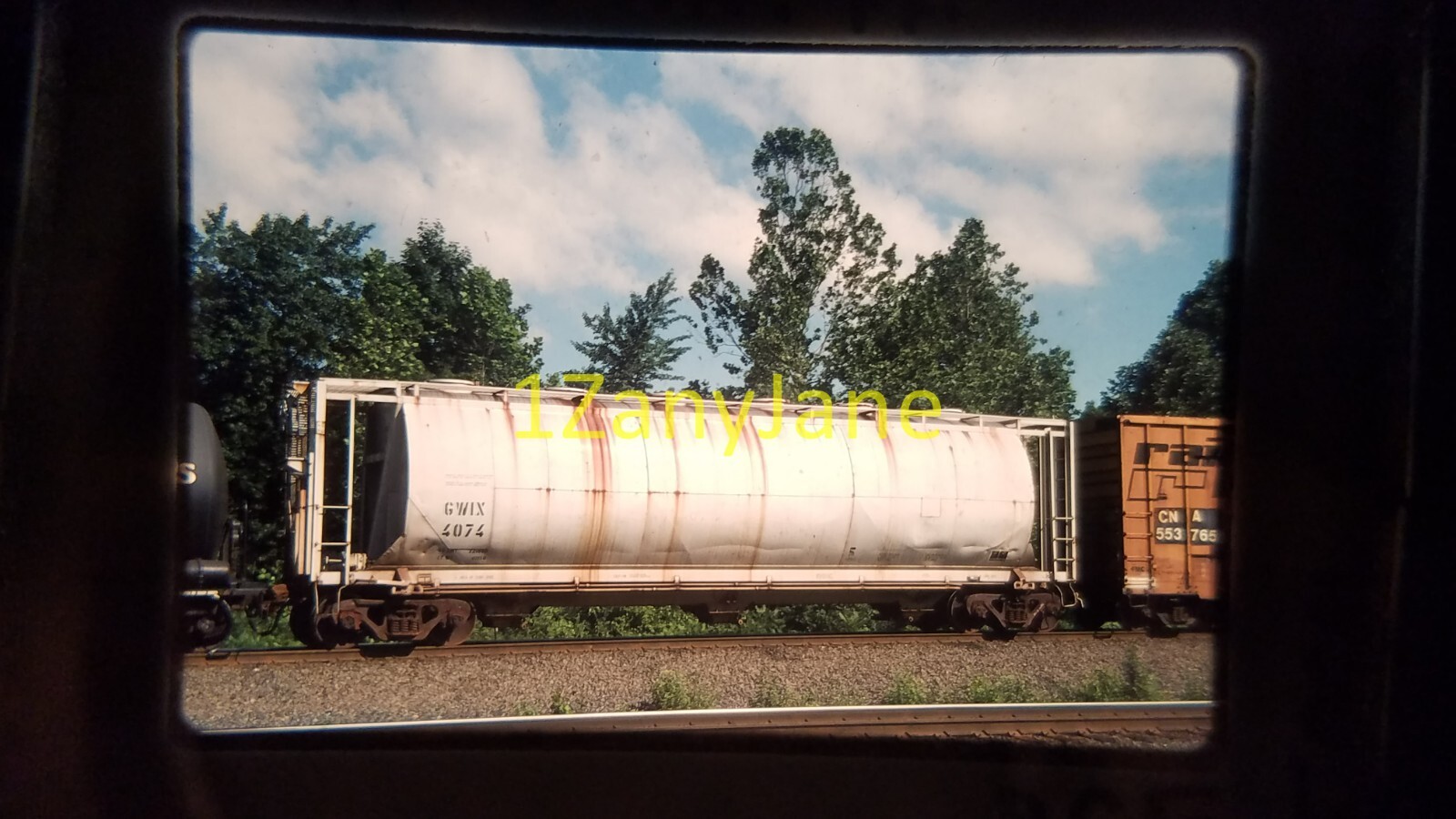 OQ19 TRAIN ENGINE LOCOMOTIVE 35MM SLIDE GWIX 4074, ALLENTOWN, PA
