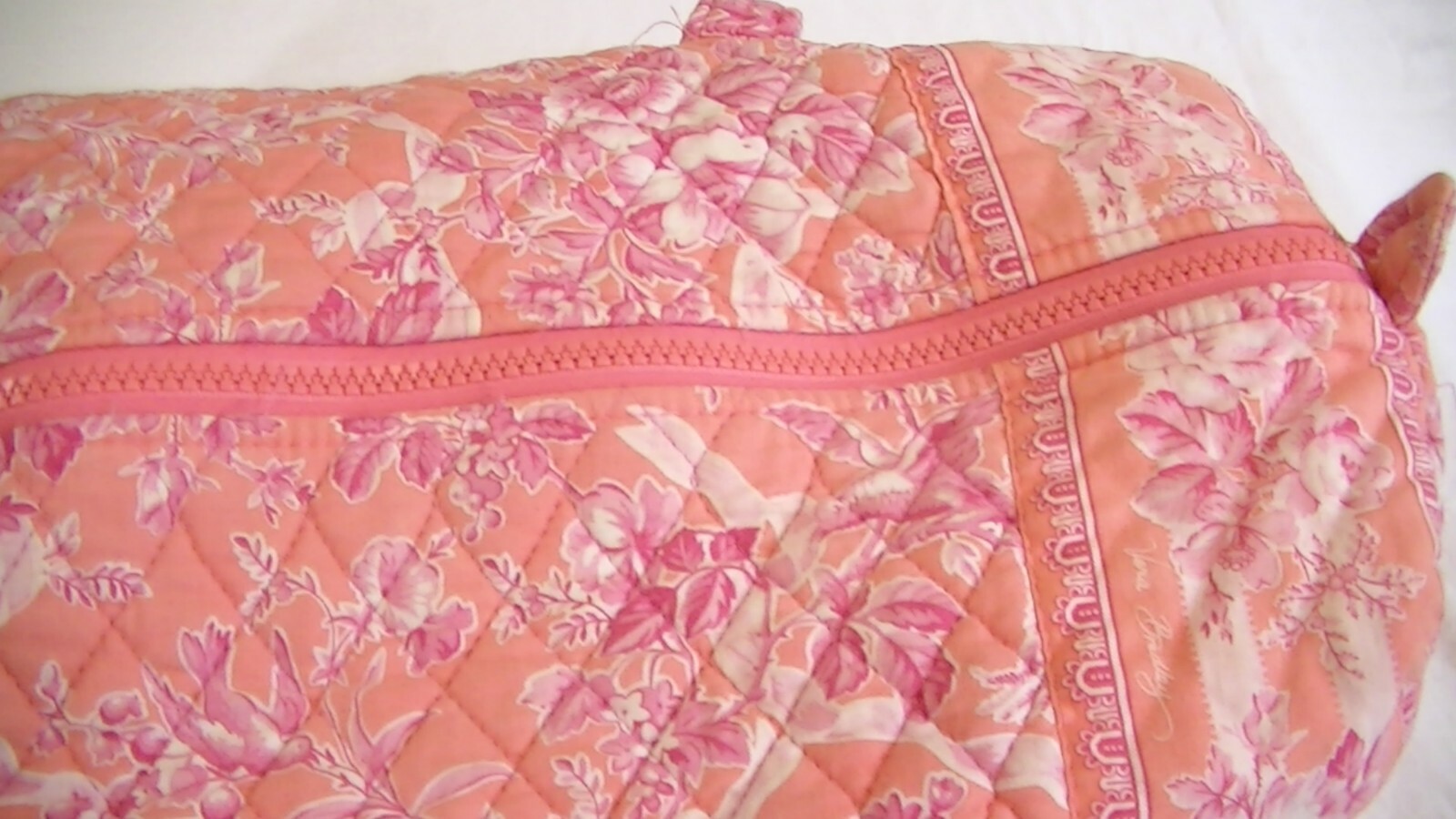 Vera Bradley Hope Toile Pink Floral Quilted  Duffel Bag