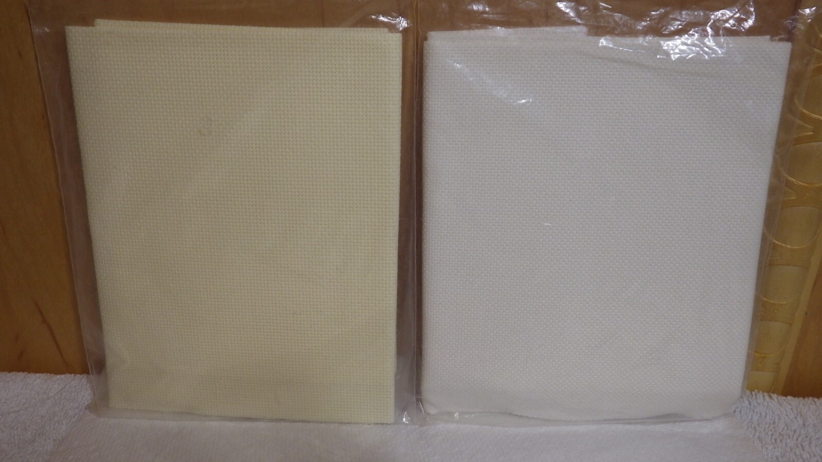 Regency Cross Stitch Fabric Hardanger 22 Count 1 Pkg Cream and 1 PKG White, NOS