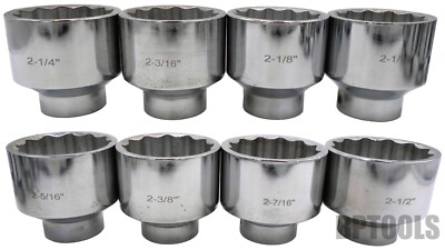 8pc 3/4'' Drive Add On Socket Set 12 Point Chrome Plated 2-1/16'' to 2-1/2''