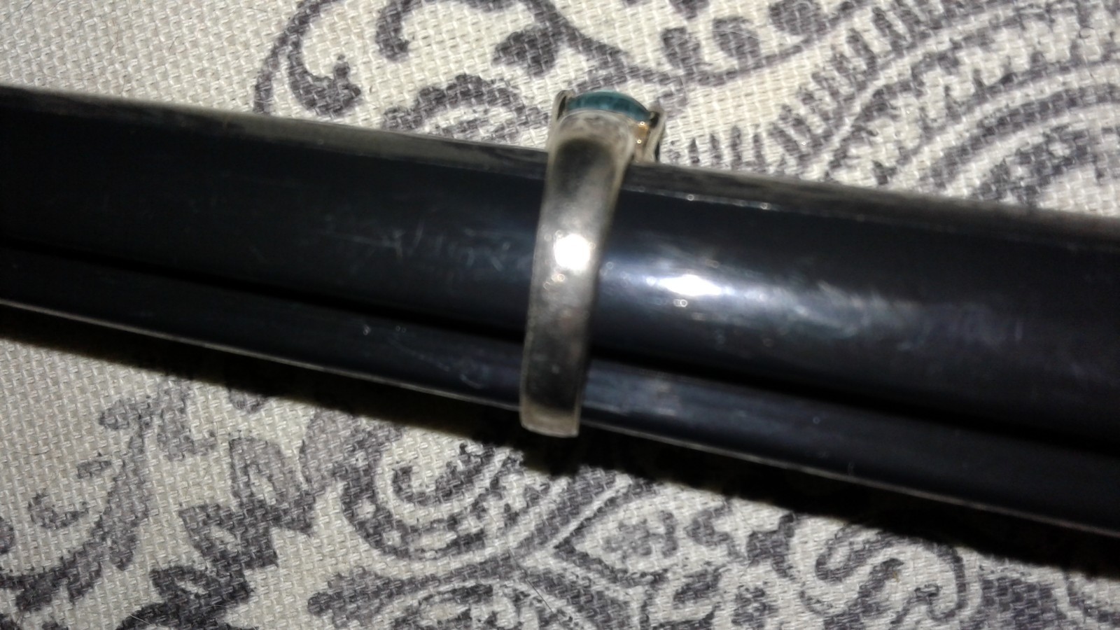 thick classy chic Sterling silver ring sz.6.5 Aquamarine