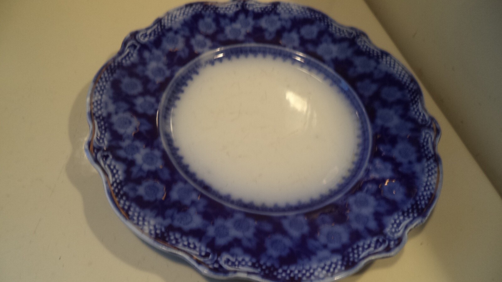 Lot 4 Antique WH GRINDLEY FLOW BLUE 8